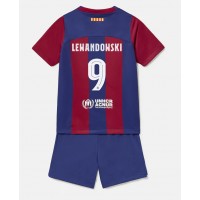 Barcelona Robert Lewandowski #9 Koti Peliasu Lasten 2023-24 Lyhythihainen (+ Lyhyet housut)